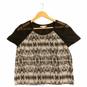 Patterned top with a sheer back